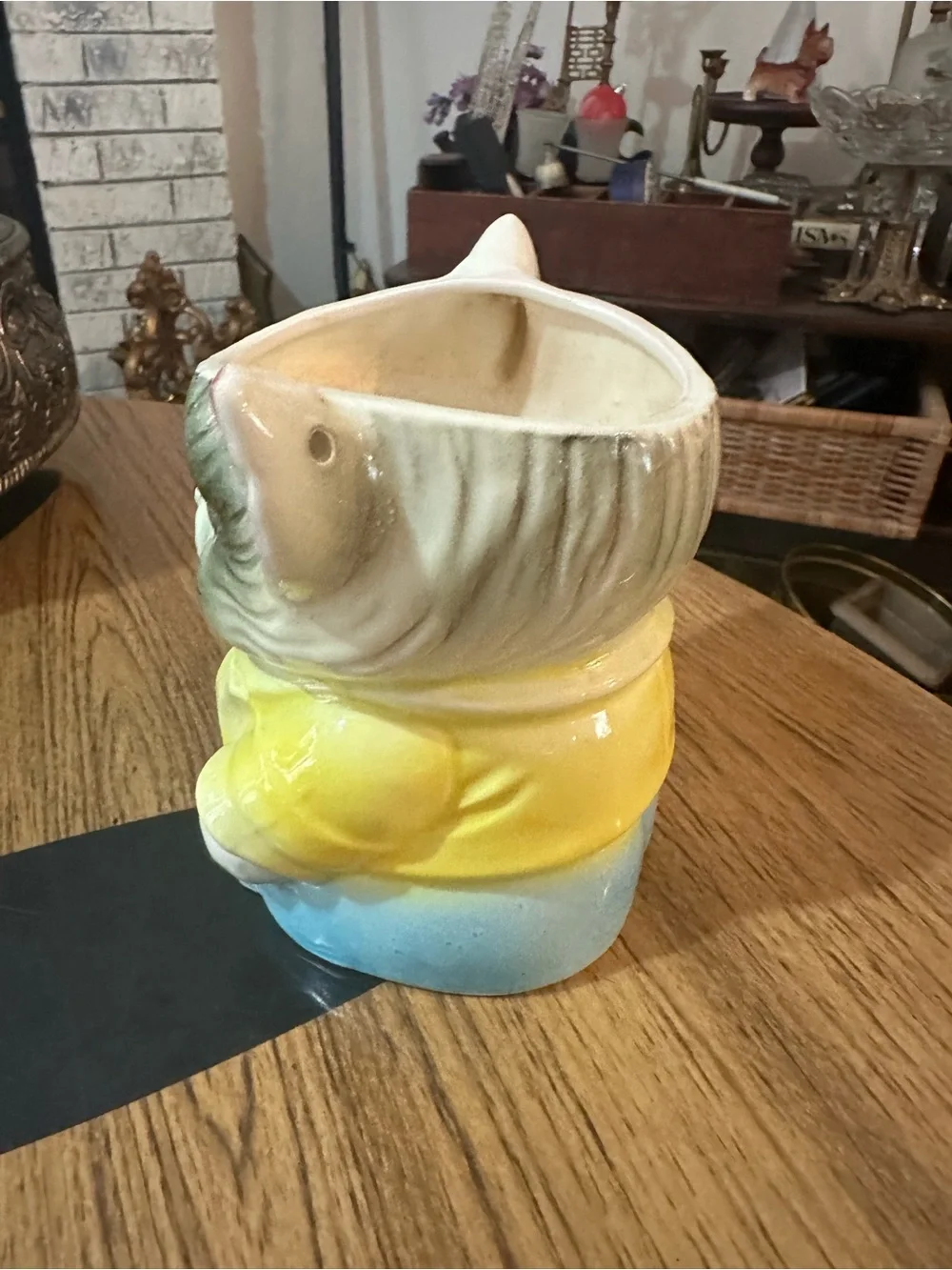 Vintage Ceramic Cat Planter